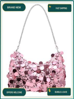 Sparkly Sequin Evening Clutch Wedding Party Handbag
